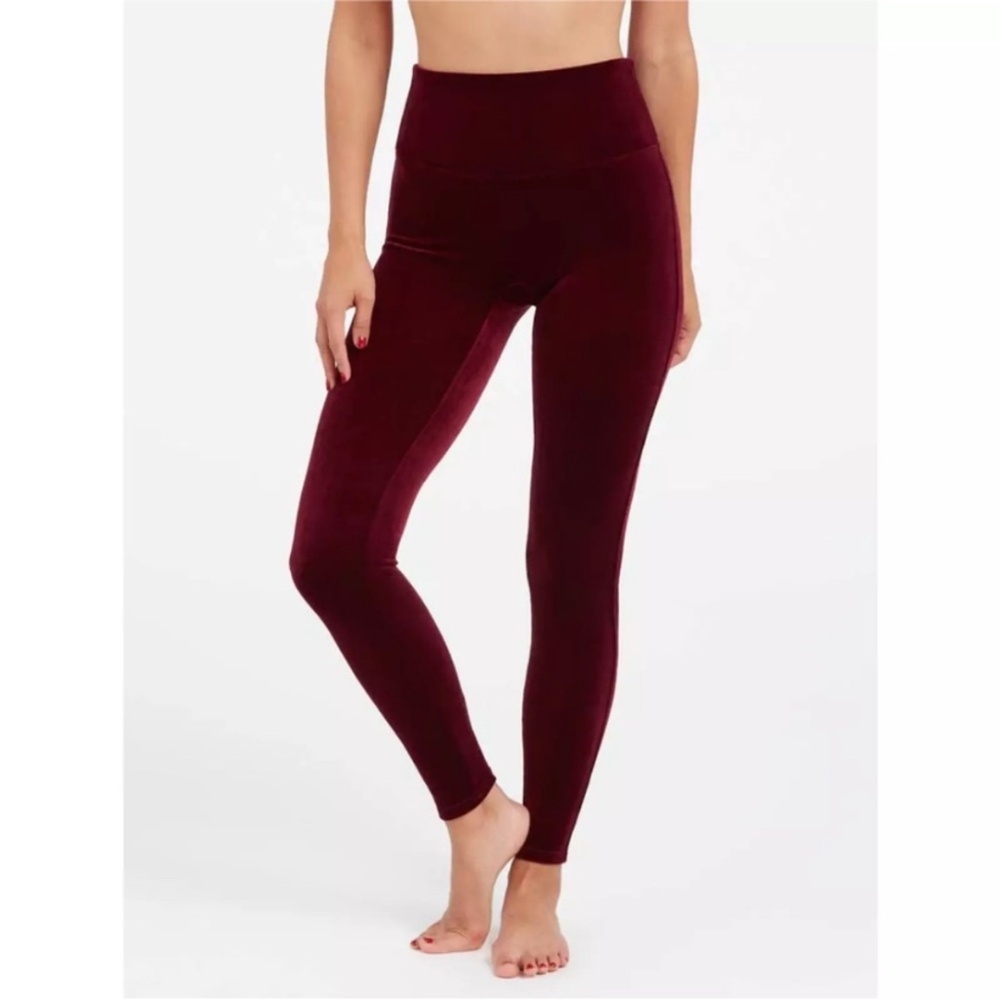 SPANX Deep Red High-Waisted Leggings